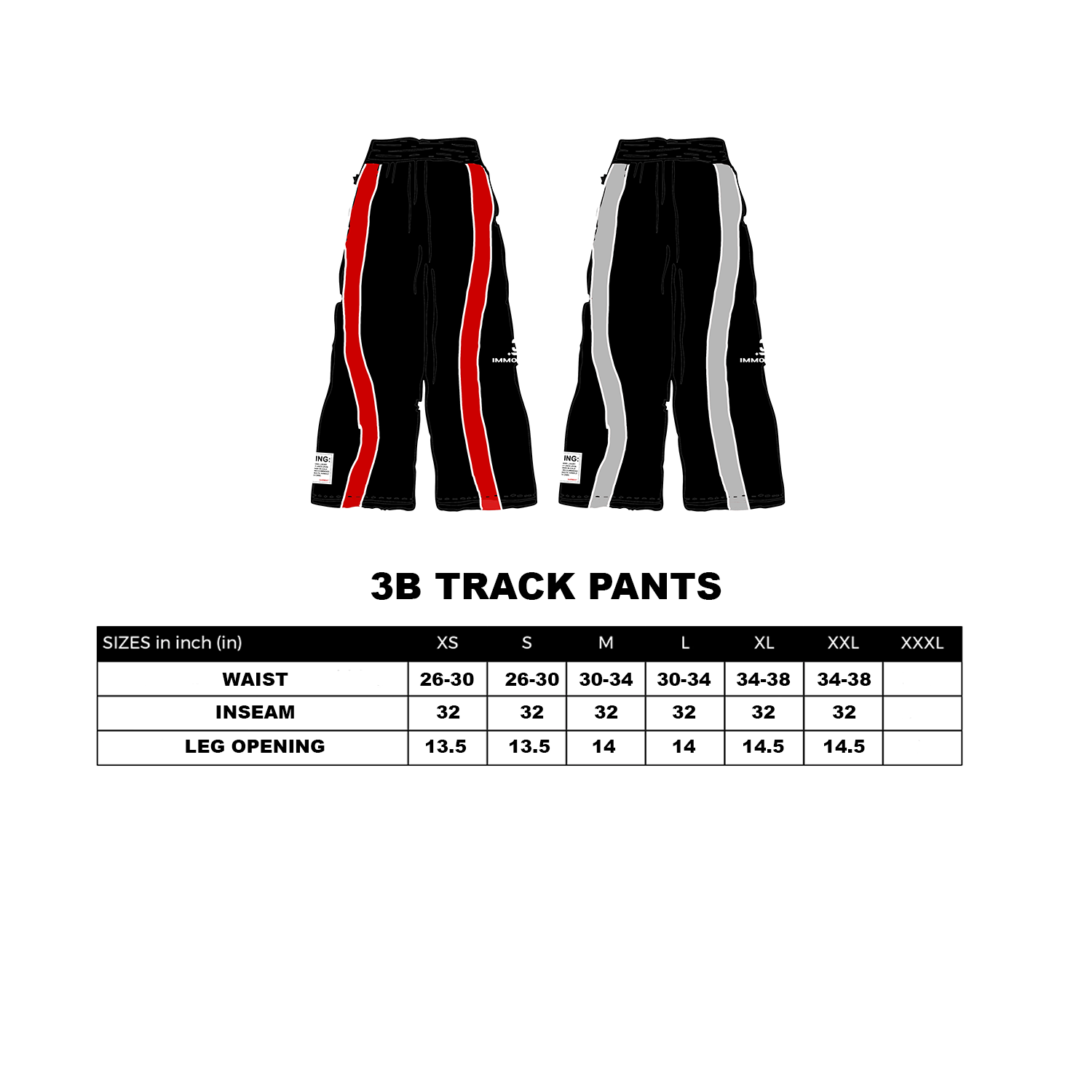 3B Track Pants Red Trim