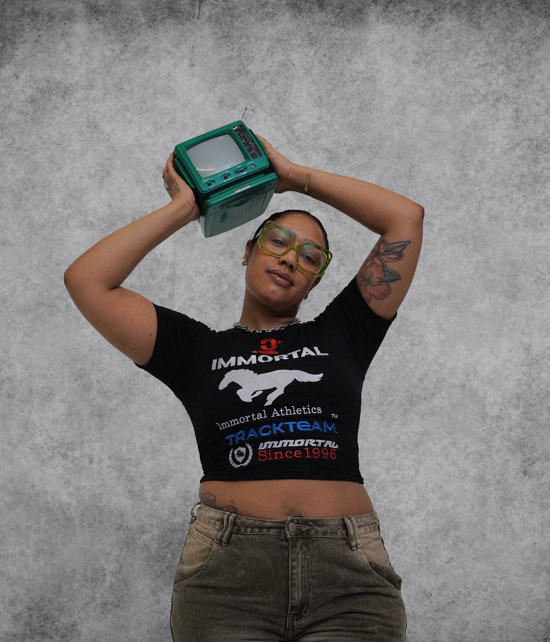 Multi Emblem Baby Crop Tee